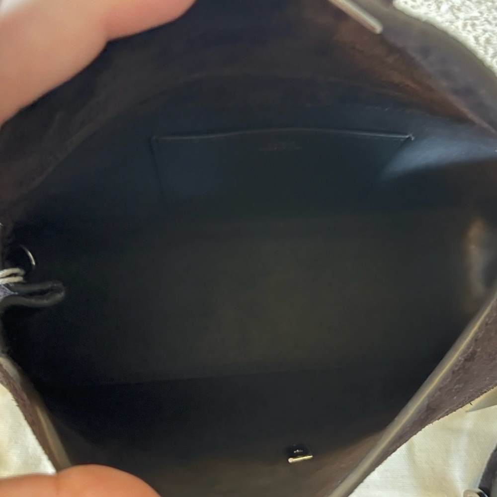 NWT Toteme T-Lock Suede Clutch in Espresso - Picture 6 of 15